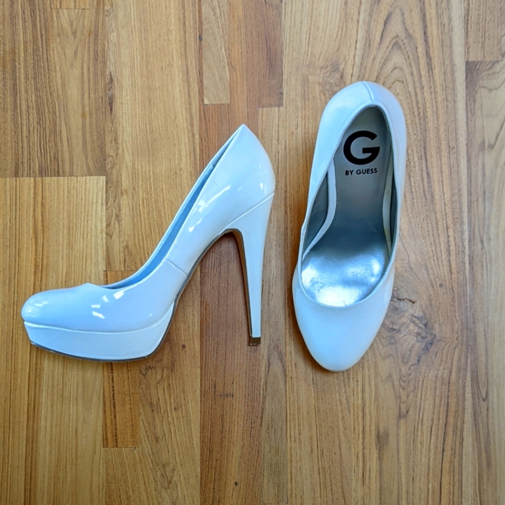 GBG Winna White Patent Leather Pump